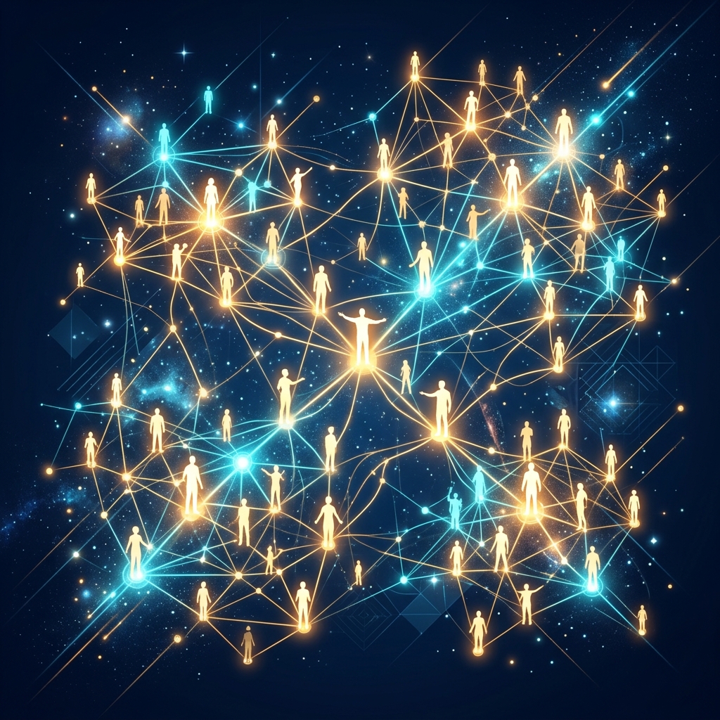 Abstract glowing node network